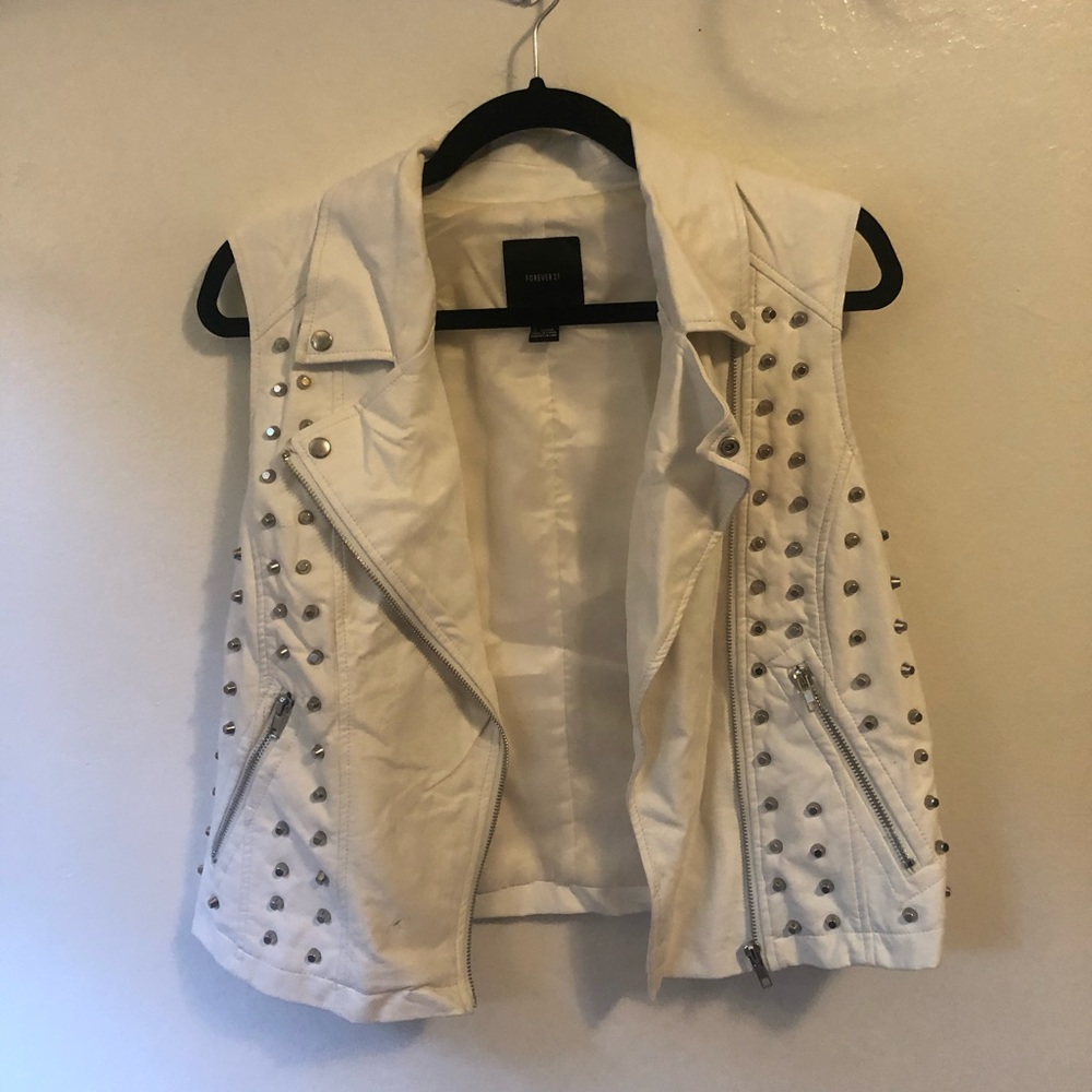 Cropped faux leather vest